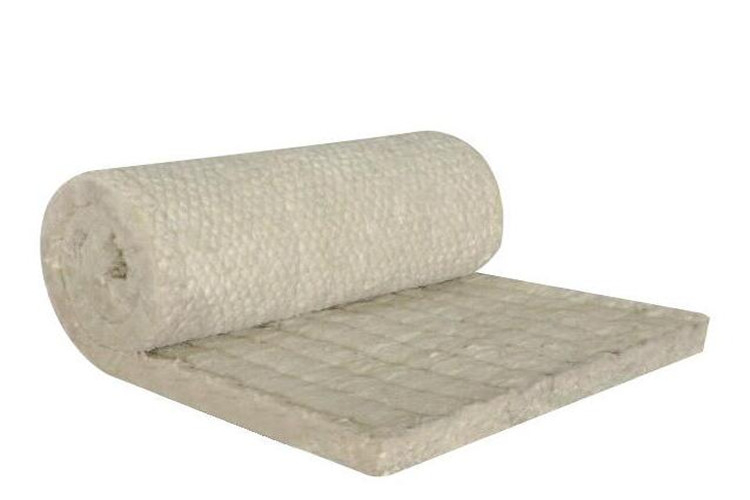 Mineral rock wool felt with wire mesh