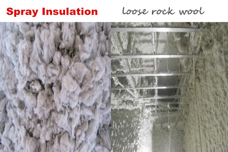 Spray insulation loose rock wool